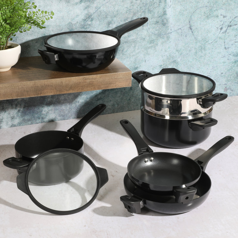 Batterie de cuisine antiadhésive en aluminium 9 pièces Kenmore Elite