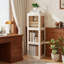Bibliothèque de rangement rotative pliable à 3 niveaux à 360 degrés, base pivotante anti-rayures stable et panneaux translucides anti-poussière, bureau compact et peu encombrant, chambre à coucher