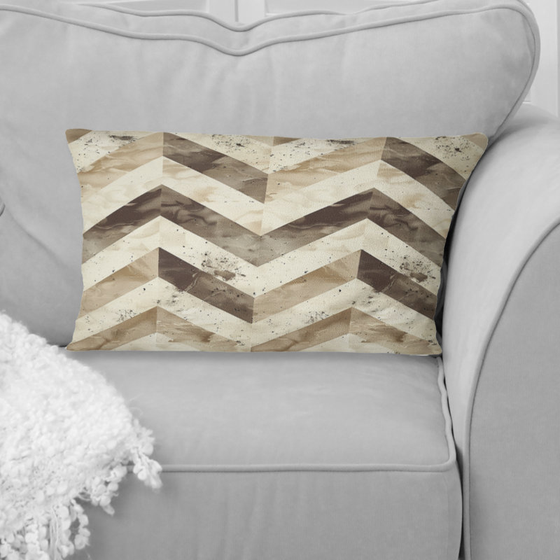 Coussin lombaire beige à motif de chevrons Dream II - Modern