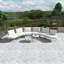 Ensemble de conversation de patio 8 pièces en aluminium avec coussins beiges-1700506052