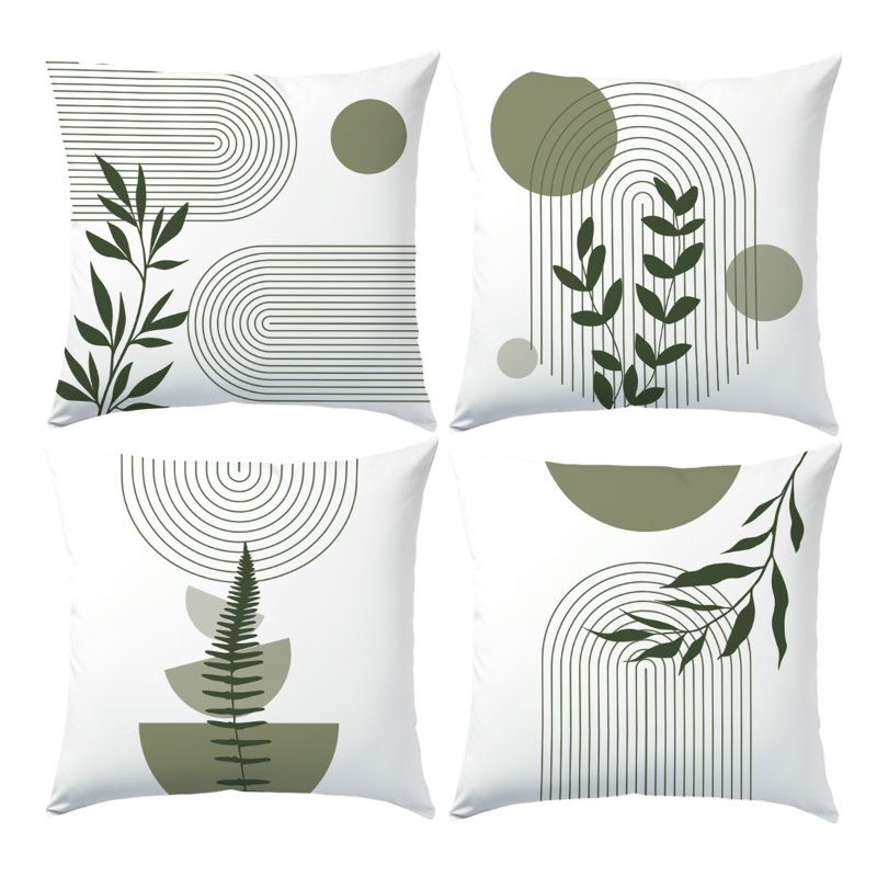 4 Pcs Simple Line Composition Pattern Decorative Pillow Covers