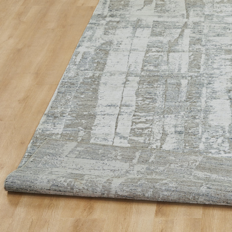 Tapis bleu en laine tissé à la main Willoghby Urban Fresco, Rectangle 9'6" x 13'