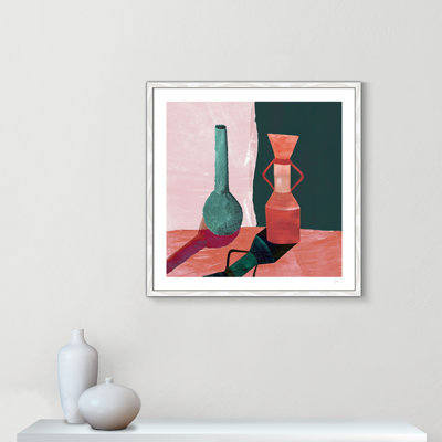 Imprimé vases sarcelle et terracotta par Violets Print House