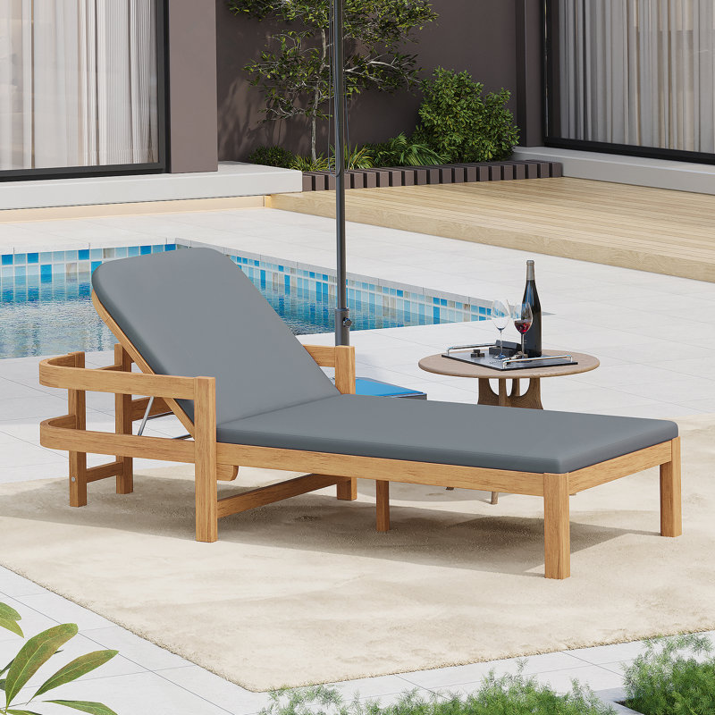 Outdoor Wood Chaise Lounge