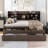 Wooden Captain Bed With Built-In Bookshelves,Three Storage Drawers And Trundle-1929971162-1929971140
