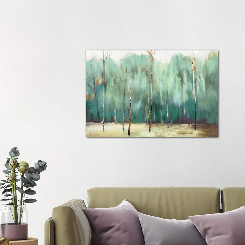Teal Forest by Allison Pearce - Wrapped Canvas Painting, 101.6 cm H x 66.04 cm W x 3.175 cm D