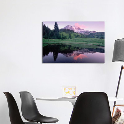 Mt Rainier Reflected In Lake, Mt Rainier National Park, Washington I by Tim Fitzharris - Wrapped Canvas Print