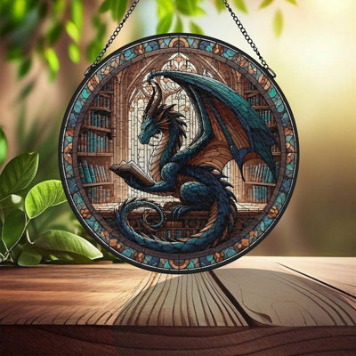 Panneaux de vitrail en forme de dragon, attrape-soleil pour la décoration de fenêtre