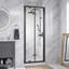 Porte de douche pliante en aluminium noir mat 28 po x H 72 po x verre trempé transparent 1/4 po-133336710