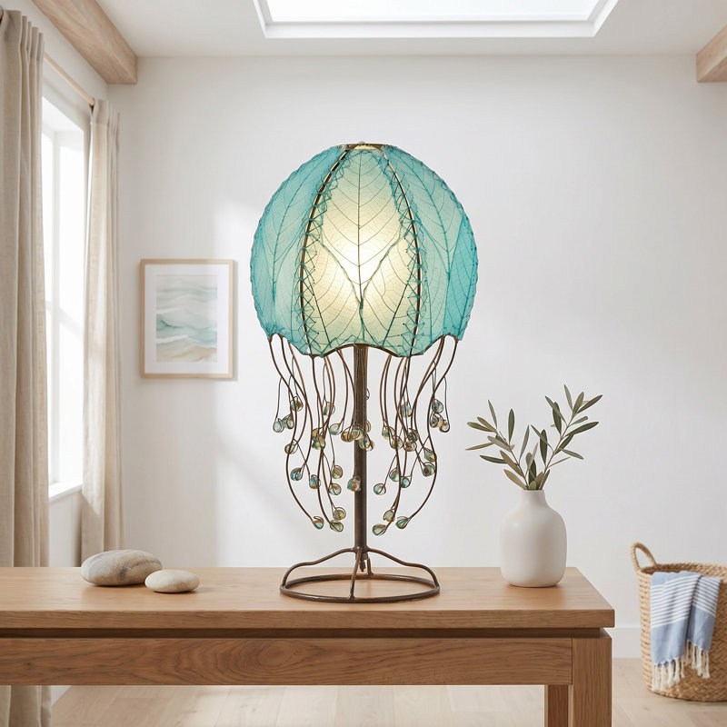 Lampe de table noire 24 "Vestfold, Bleu mer