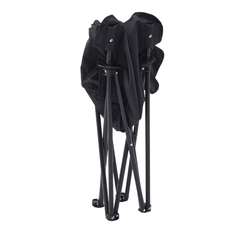 Outdoor Portable Folding Camping Chair, Black Cushion/Black Frame