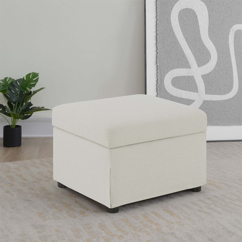 Repose-pieds avec rangement relevable hydraulique Merced, polyvalent et élégant pour une vie sans encombrement