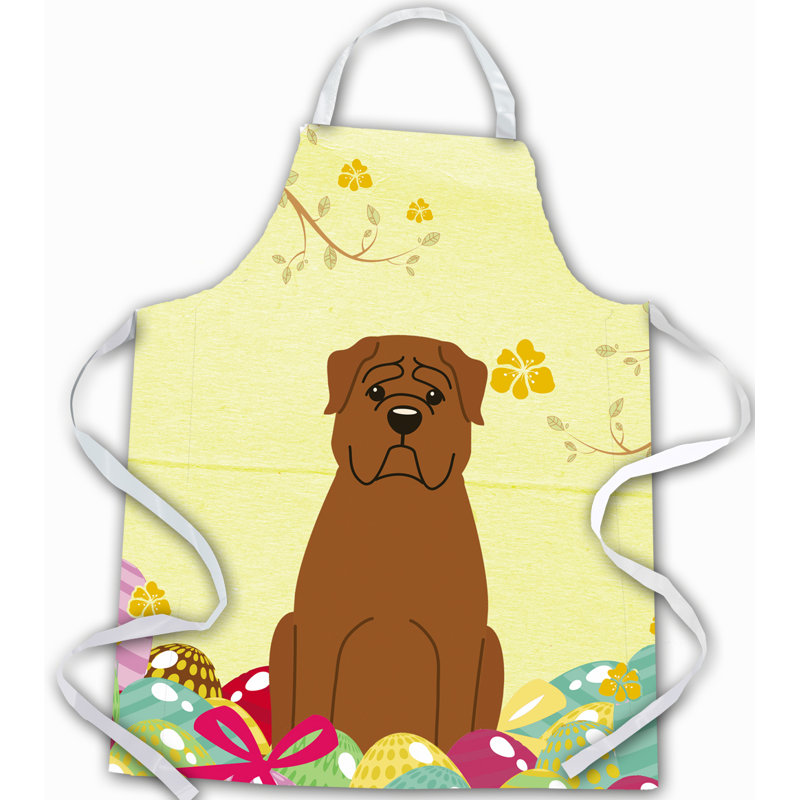 Tablier œufs de pâques, Jaune / Brun, Dogue de Bordeaux