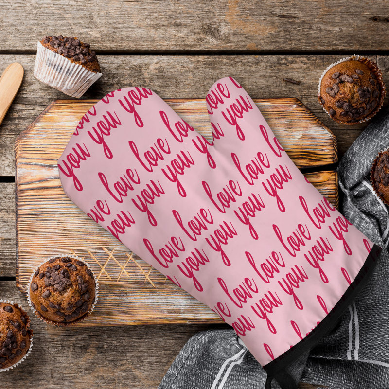 Tender Heart Design Oven Mitt Cotton Twill