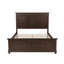 Grand lit de style traditionnel avec tête et pied de lit, USB, lit en bois de pin avec cadre de lit renforcé, brun riche