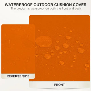3" Deep Seat Cushion Ticking Stripe - Water-Resistant, Orange, 16" W x 18.5" D