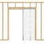  Porte coulissante 24 po x 80 po à 5 panneaux et porte-passe-tringle avec passe-tringle blanc-118665508