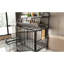 Grande cage pour animaux de compagnie en fer et - rangement double couche, 35,65 po Profondeur, hauteur de 48,98 po, fonctions pratiques gris fumée, support de rangement, profond, haut, noir