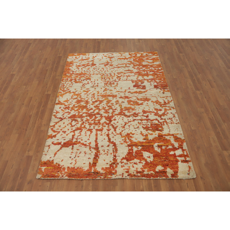 Tapis oriental moderne fait à la main 5 x 8 po