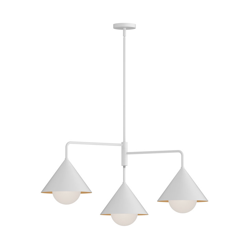 Lustre géométrique à 3 lumières Ireland, Blanc
