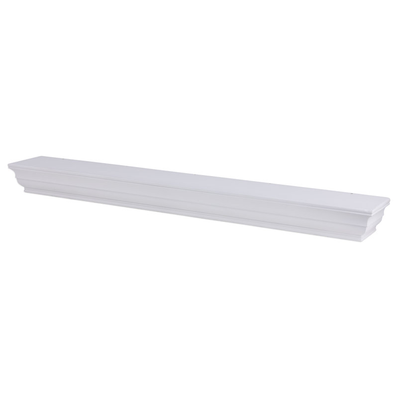 Dogberry Collections Shaker Mantel Shelf, White, 60"