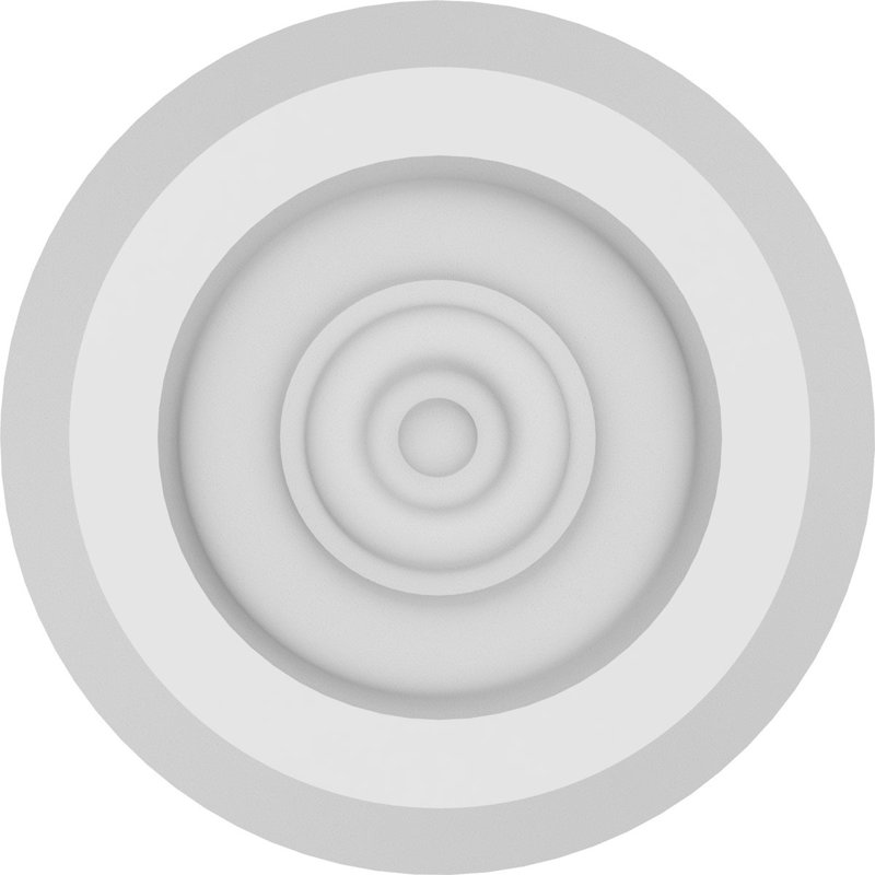Rosette standard Grayson Bullseye avec bord biseauté (paquet de 2), H 3 po x l 3 po x P 1 po