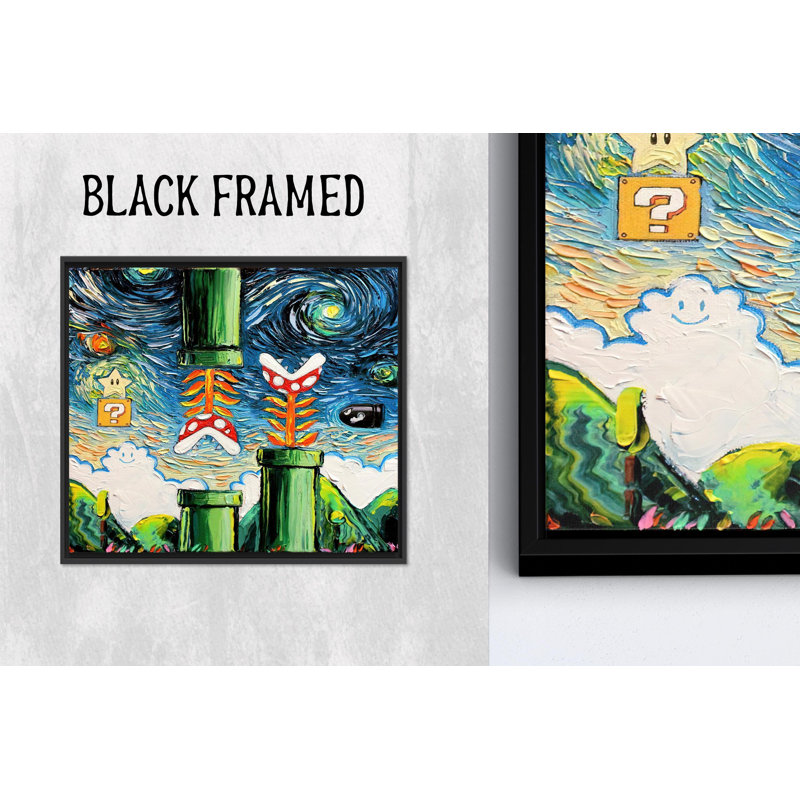 «Starry Night Glass», reproduction d'art sur toile de style Van Gogh, 1P encadrée noire, H: 19,8 po x l: 19,8 po