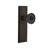 New York Plate with Crystal Black Door Knob