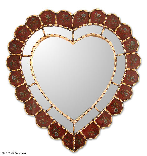 Downingtown Wood Heart Wall Mirror