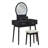 Black Finish Vanity Dresser Set With Mirror, Stool, Storage Drawers, And LED Light | Gift Idea-101789344