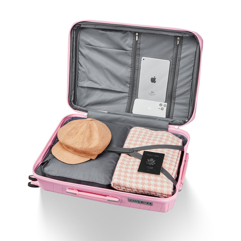 Ensembles de valises 4 pièces (14/20/24/28), valise légère extensible avec 4 roues pivotantes doubles à 360 degrés pour matériaux de transport