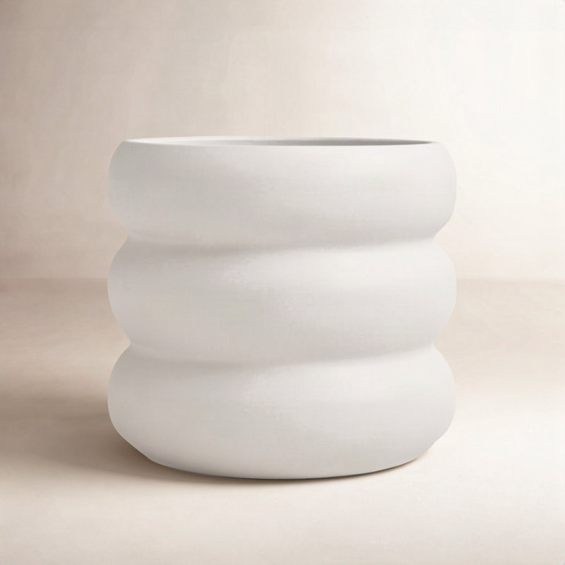 Ceramic Pot Planter, 3.94" H x 3.94" W x 3.94" D, White