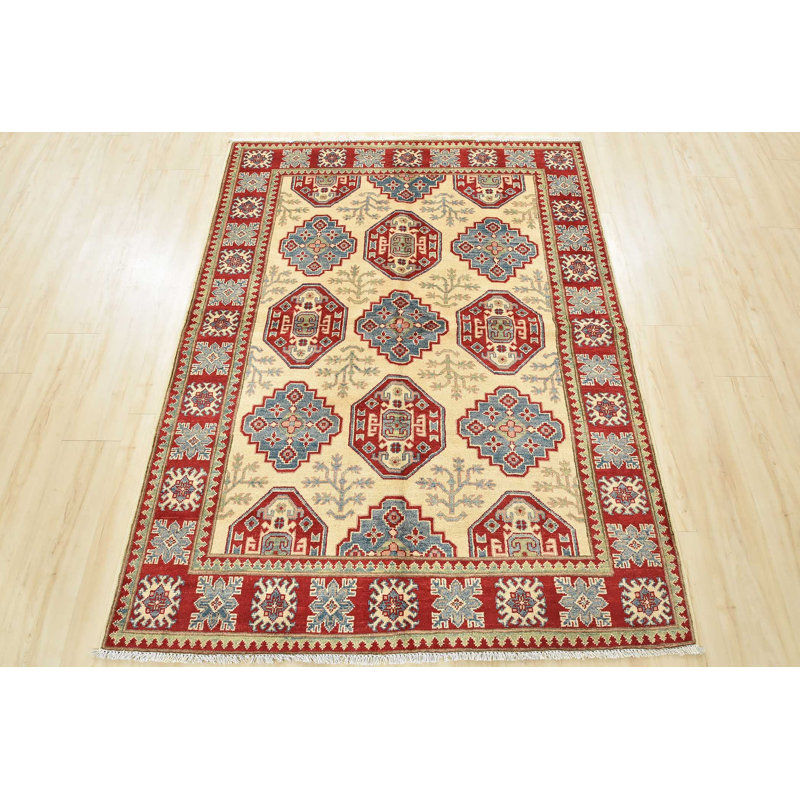 Tapis oriental en laine noué à la main beige Nabeel