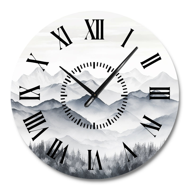 Horloge murale Morning Fog Mountain Wonder, Grand
