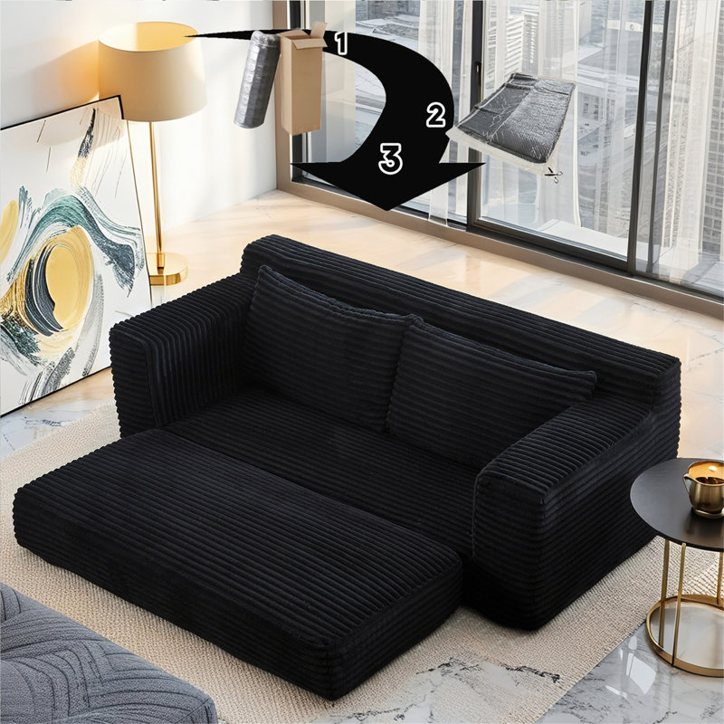 Canapé-causeuse pour petit espace intérieur, Noir