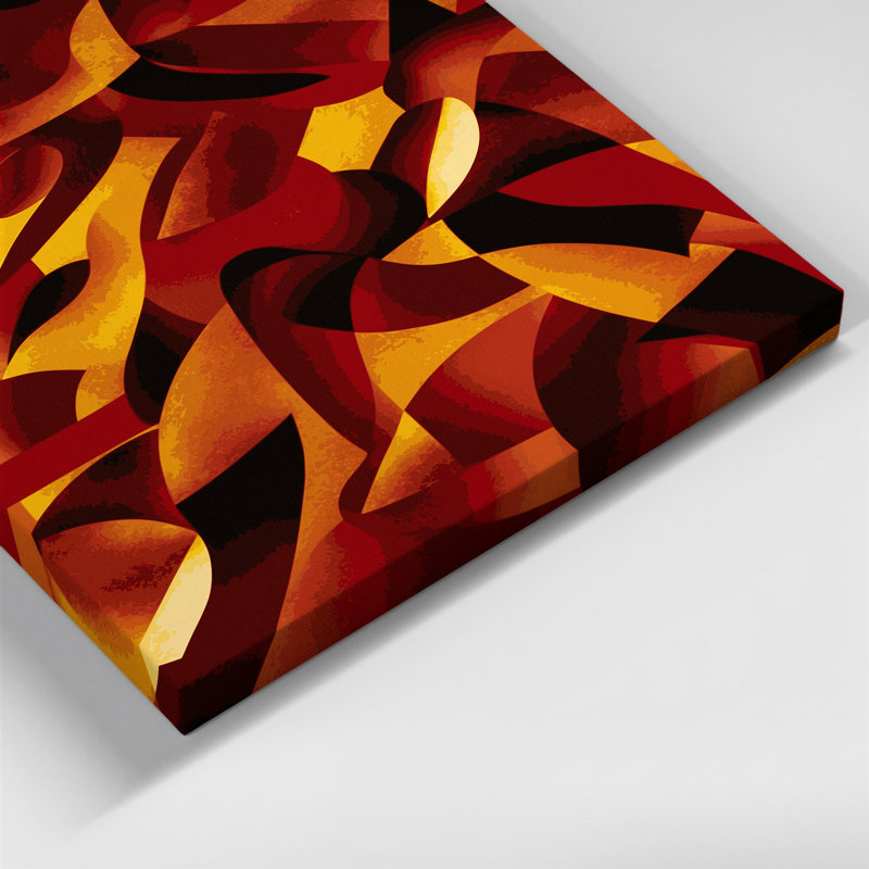 Abstract Shapes 51 Red Canvas Wall Art, 30" H x 20" W