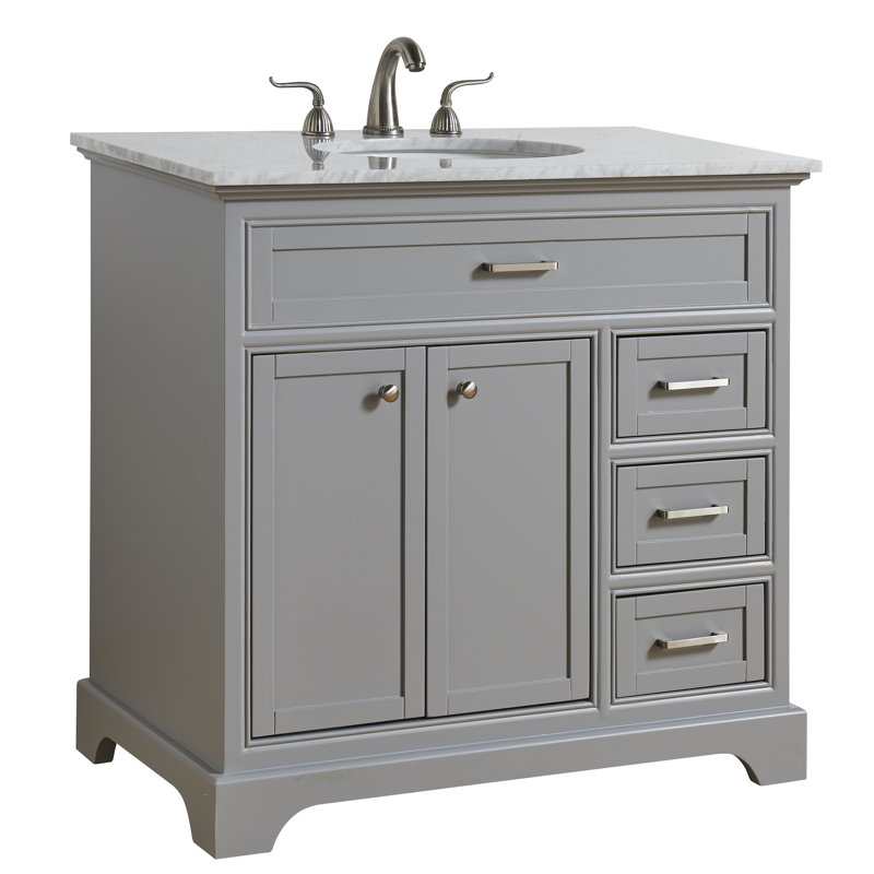 Ensemble de meuble-lavabo simple 36 po Hermes, Gris clair