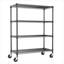 Étagère de rangement en acier au carbone noir profond à 4 niveaux pour le garage, le garde-manger et le sous-sol, silhouette standard