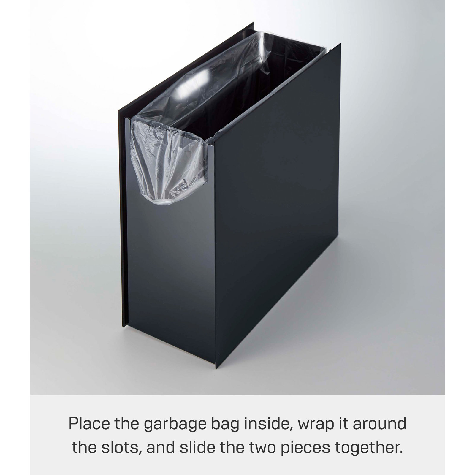 Yamazaki Home Tower 4.8gal Waste Basket, Black