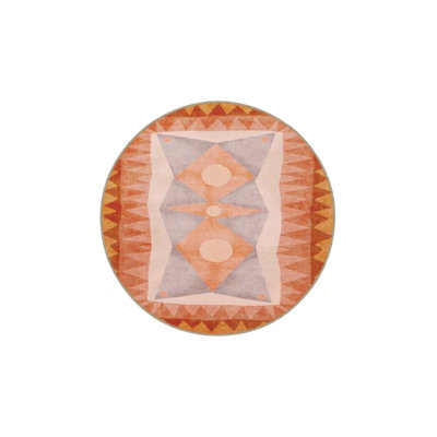 Tapis tissé lavable à motif orange moderne Modern