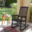 Chaise berçante d'extérieur classique en bois massif résistante aux intempéries (ensemble de 2)-1207314993