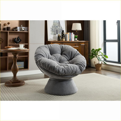 Fauteuil d'appoint surdimensionné pivotant sur 360 degrés, siège de style papasan pour adultes pour le salon et la chambre à coucher