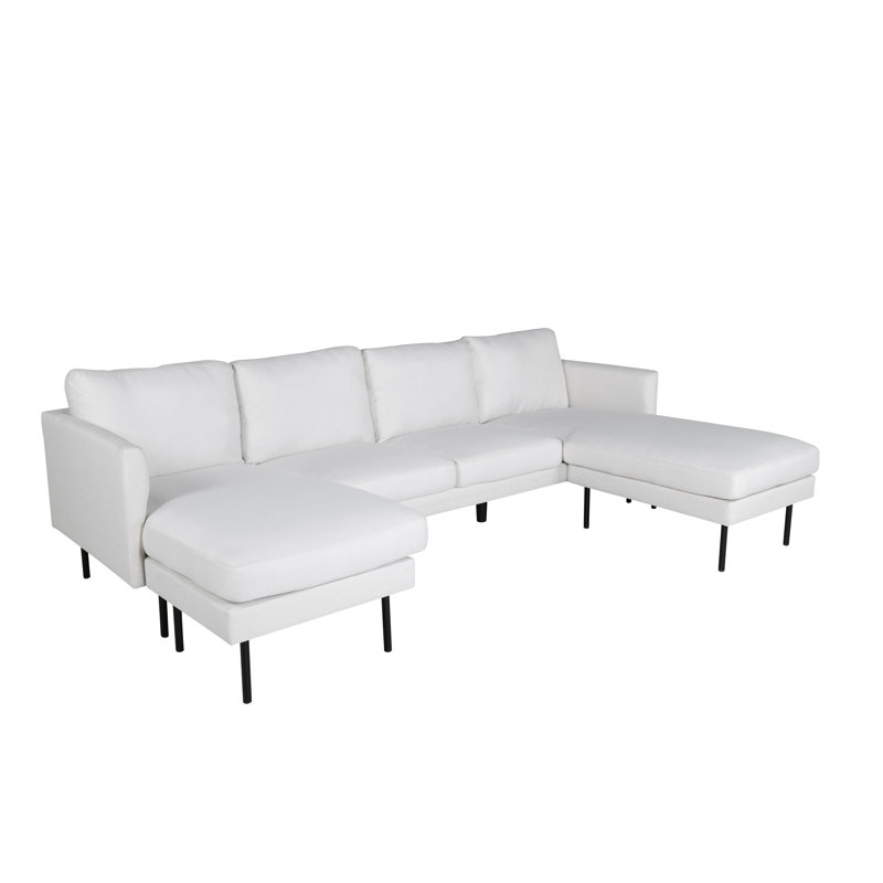Davanee 4 Seater Large Corner Sofa , White