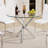 Kaizlyn Modern Round Glass Dining Table for 4-6 People, Clear Tempered Glass Top, Metal Cross Base, Round Kitchen Table for Dining Room, Circular Table for Small Space-921752578-876951144