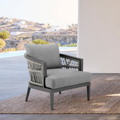 Chaise de patio avec coussins Evalyn