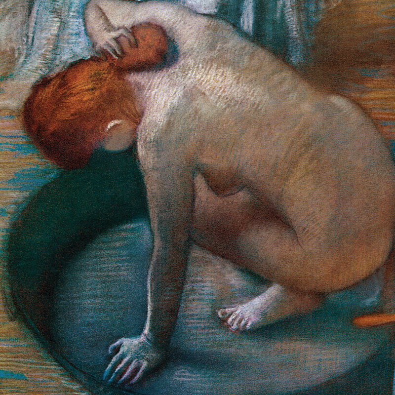 "Le Tub 1886" par Edgar Degas, reproduction d'art sur toile, H 31,75 po x l 41,25 po x P 1,875 po