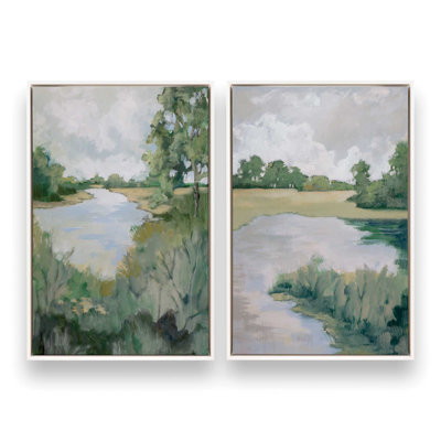 Ensemble de 2 impressions Peaceful Riverside View