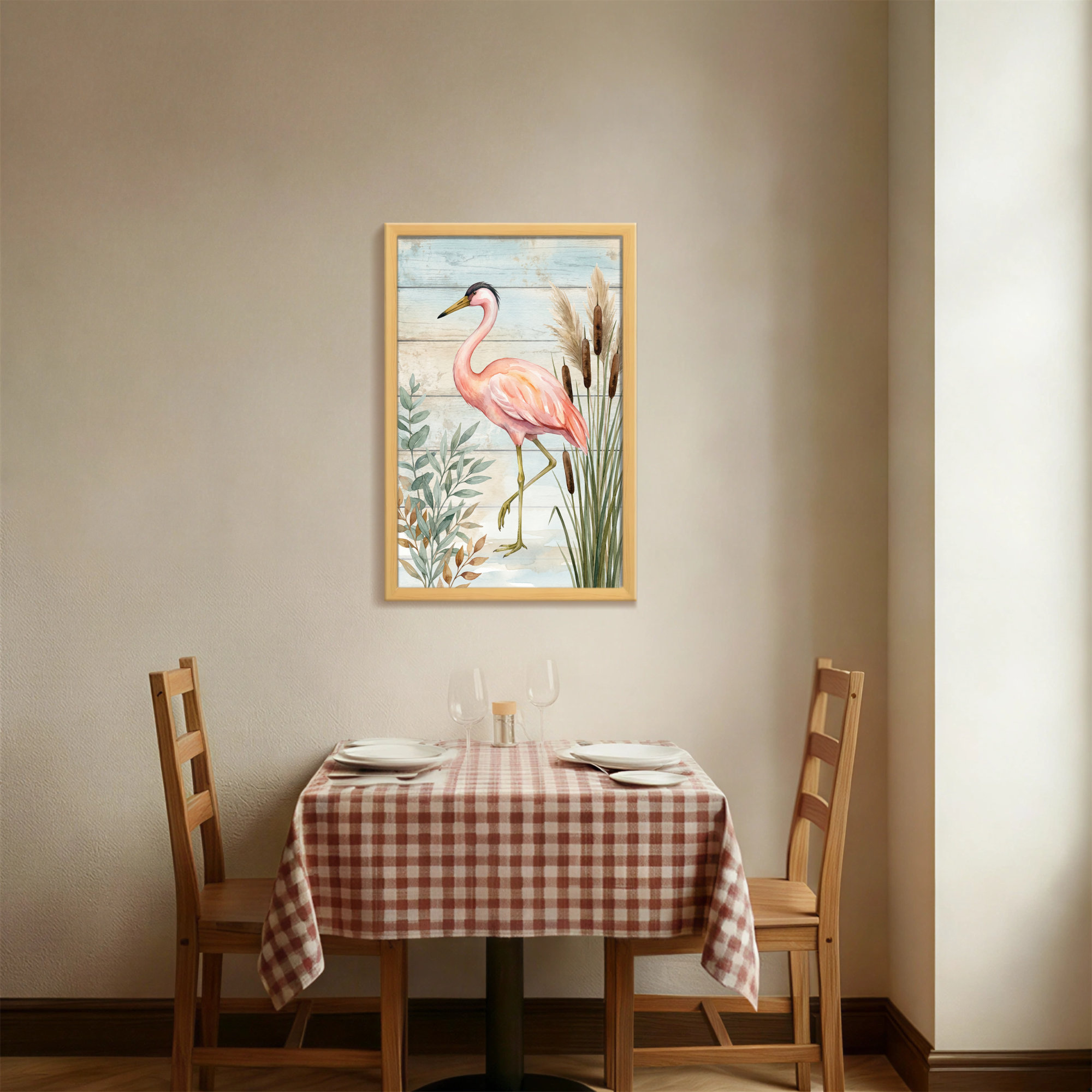 Winston Porter Animals Pink Flamingo Standing Amid Reeds And Leaves ...