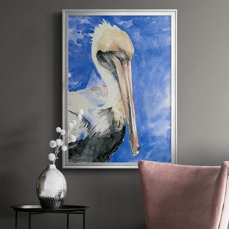 " Pelican Pool I " Print, 24.5" H x 18.5" W x 1" D, Silver