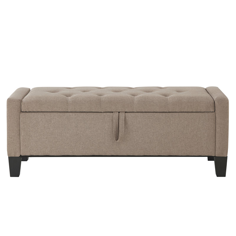 Repose-pieds rembourré de style moderne Mid-Century l 45 po, Linen